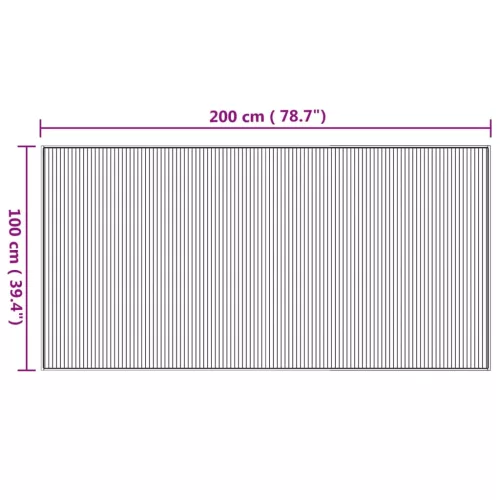  négyszögletű természetes bambusz szőnyeg 100 x 200 cm