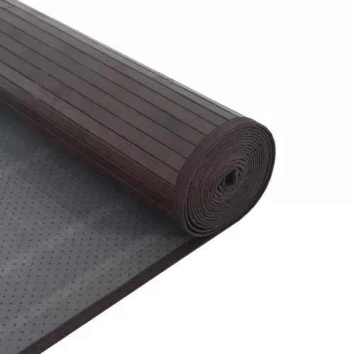  négyszögletű sötétbarna bambusz szőnyeg 100 x 200 cm