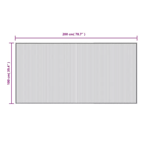  négyszögletű sötétbarna bambusz szőnyeg 100 x 200 cm