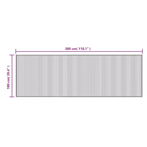 négyszögletű barna bambusz szőnyeg 100 x 300 cm