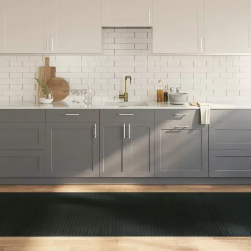  négyszögletű szürke bambusz szőnyeg 100 x 300 cm