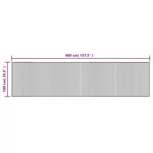  négyszögletű barna bambusz szőnyeg 100 x 400 cm