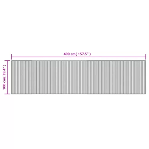  négyszögletű világos természetes bambusz szőnyeg 100 x 400 cm