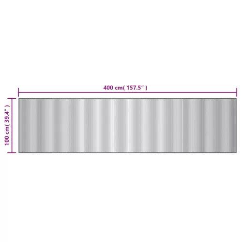  négyszögletű szürke bambusz szőnyeg 100 x 400 cm