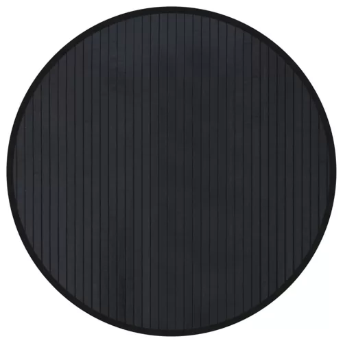  kerek fekete bambusz szőnyeg 60 cm