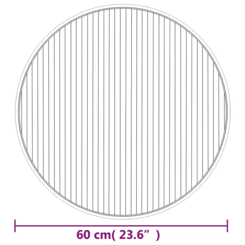  kerek fekete bambusz szőnyeg 60 cm