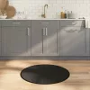  kerek fekete bambusz szőnyeg 80 cm