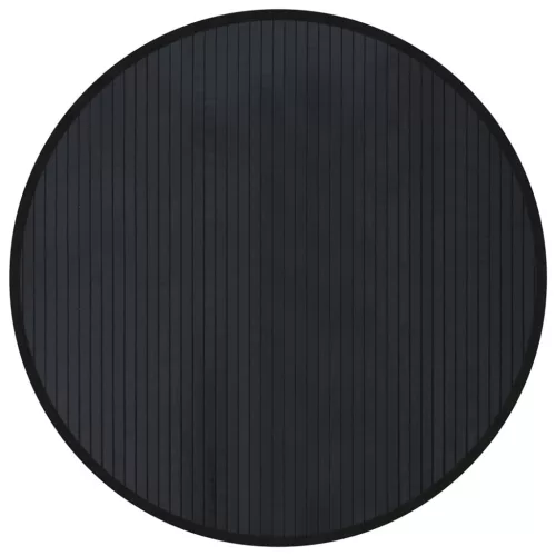  kerek fekete bambusz szőnyeg 80 cm