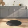  kerek szürke bambusz szőnyeg 80 cm