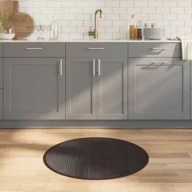  kerek sötétbarna bambusz szőnyeg 80 cm