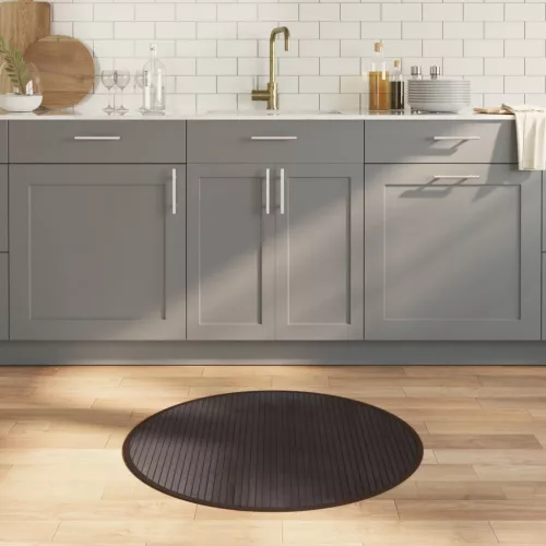  kerek sötétbarna bambusz szőnyeg 80 cm