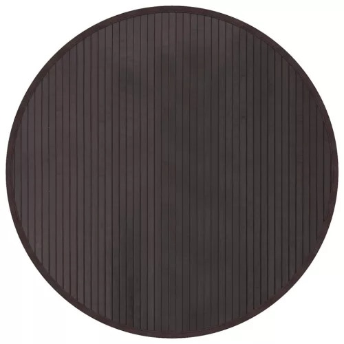  kerek sötétbarna bambusz szőnyeg 80 cm
