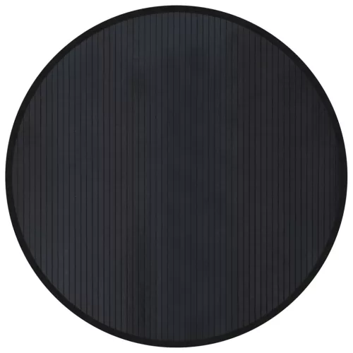  kerek fekete bambusz szőnyeg 100 cm