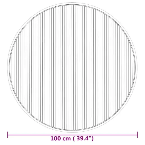  kerek természetes bambusz szőnyeg 100 cm