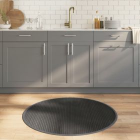  kerek szürke bambusz szőnyeg 100 cm