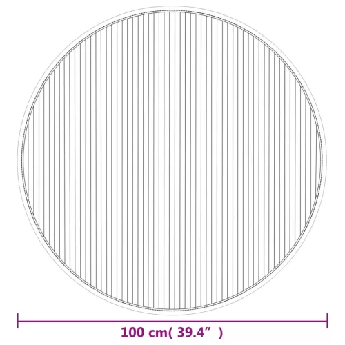  kerek sötétbarna bambusz szőnyeg 100 cm