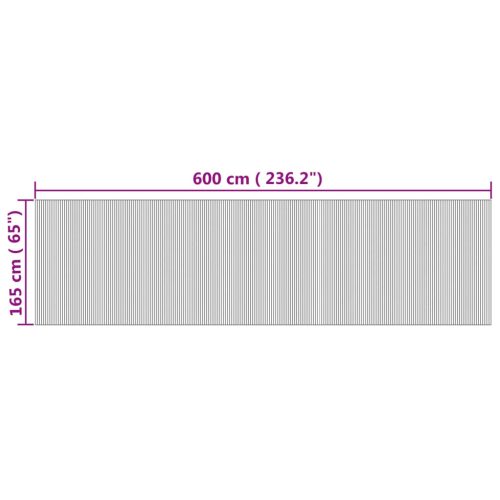  természetes színű bambusz térelválasztó 165 x 600 cm