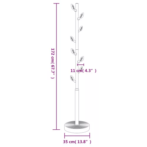  rózsaszínű porszórt vas ruhafogas 172 cm