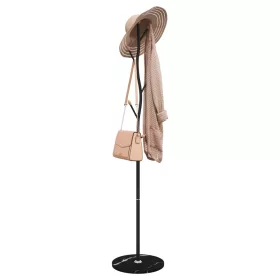  fekete porszórt vas ruhafogas 177 cm