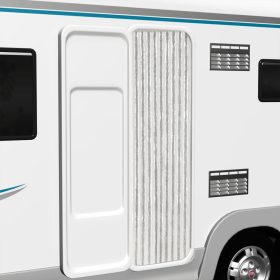    világosszürke és fehér zsenília rovarfüggöny 56 x 185 cm