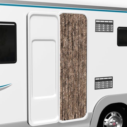  bézs és sötétbarna zsenília rovarfüggöny 56x185 cm