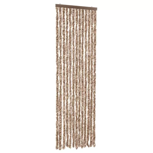  bézs és sötétbarna zsenília rovarfüggöny 56x200 cm
