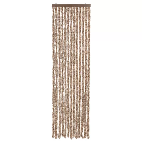  bézs és sötétbarna zsenília rovarfüggöny 56x200 cm