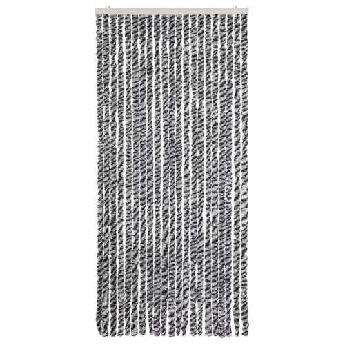  szürke és fekete és fehér zsenília rovarfüggöny 90x200 cm
