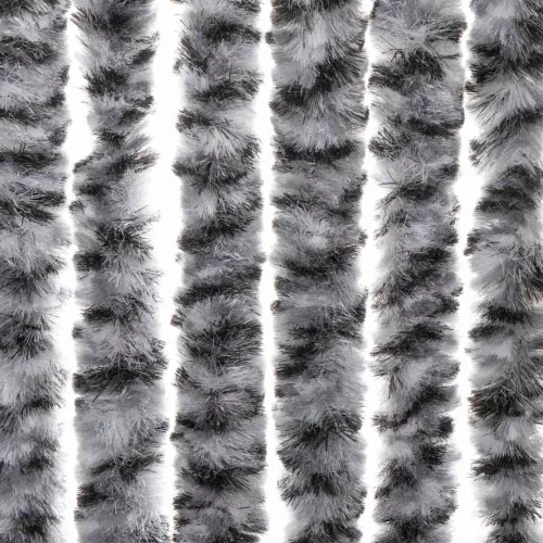  szürke és fekete és fehér zsenília rovarfüggöny 90x200 cm