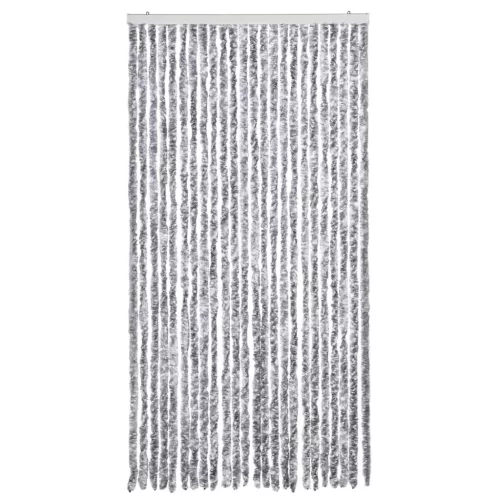  fehér és szürke zsenília rovarfüggöny 100 x 200 cm