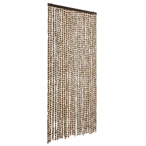  bézs és barna zsenília rovarfüggöny 100 x 230 cm