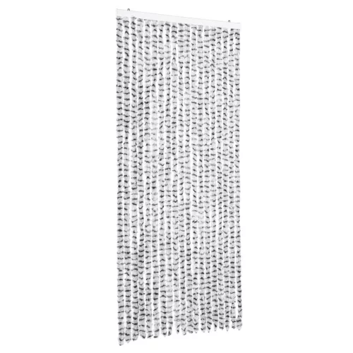  világosszürke és sötétszürke zsenília rovarfüggöny 56 x 200 cm