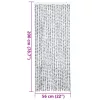  világosszürke és sötétszürke zsenília rovarfüggöny 56 x 200 cm