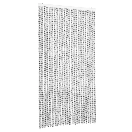  világosszürke és sötétszürke zsenília rovarfüggöny 100 x 200 cm