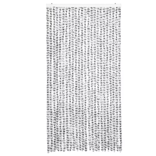  világosszürke és sötétszürke zsenília rovarfüggöny 100 x 200 cm