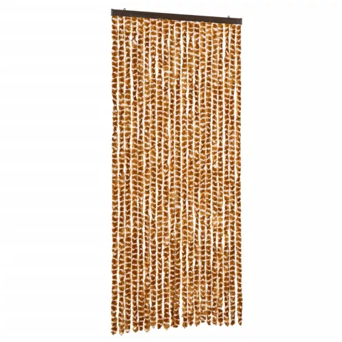  okkersárga és fehér zsenília rovarfüggöny 90 x 200 cm