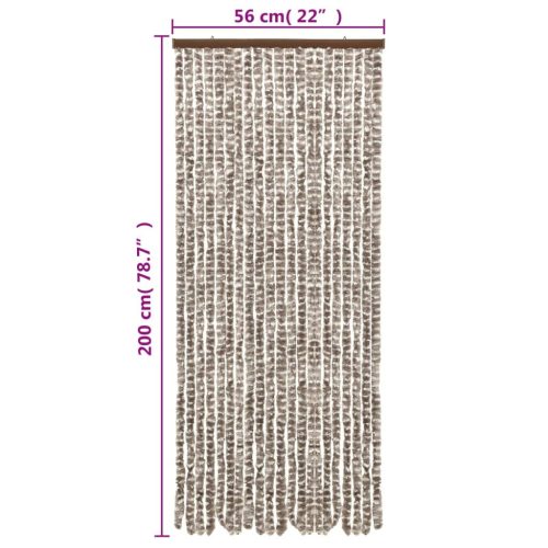  tópszínű és fehér zsenília rovarfüggöny 56 x 200 cm