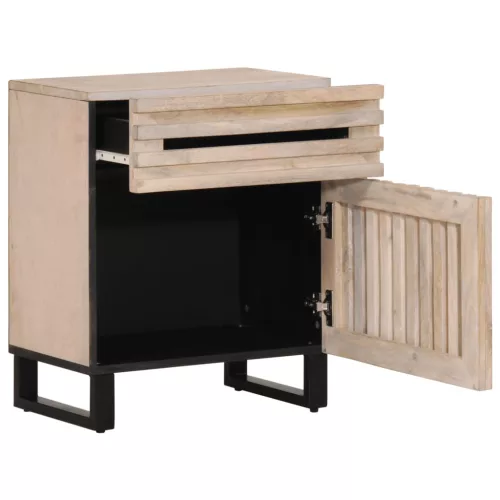  fehér tömör mangófa éjjeliszekrény 50 x 34 x 60 cm