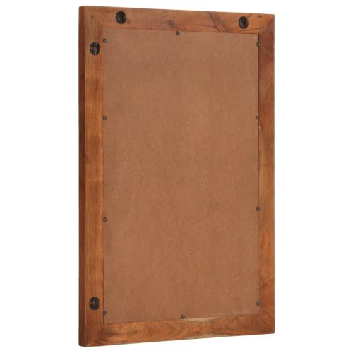  tömör akácfa és üveg fürdőszobatükör 50 x 70 cm