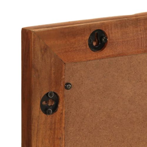  tömör akácfa és üveg fürdőszobatükör 50 x 70 cm