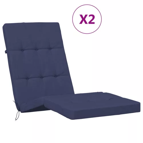  Kültéri párna 2 pcs Sötétkék 180 x 55 x 7 cm Szövet