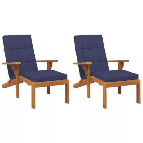  Kültéri párna 2 pcs Sötétkék 180 x 55 x 7 cm Szövet