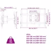  fali TV-állvány 37-80" képernyőhöz max VESA 600 x 400 mm 40 kg"