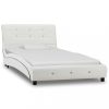 VID fehér műbőr ágy matraccal 90 x 200 cm
