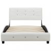 VID fehér műbőr ágy matraccal 90 x 200 cm