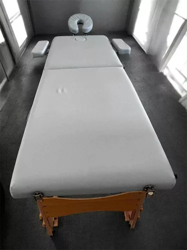 discontmania pink 2-zone wooden massage bed with carry bag - 2104S