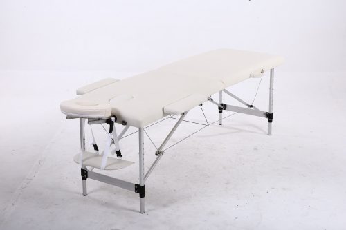 WHITE 3-ZONE ALUMINUM MASSAGE BED WITH CARRYING BAG
