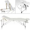 WHITE 3-ZONE ALUMINUM MASSAGE BED WITH CARRYING BAG