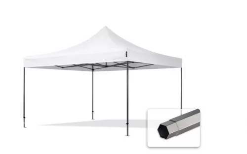 TP 4x4m összecsukható 750N acél vázas pavilon, 4 db oldalfallal - fehér