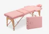 3-zone light pink wooden massage table